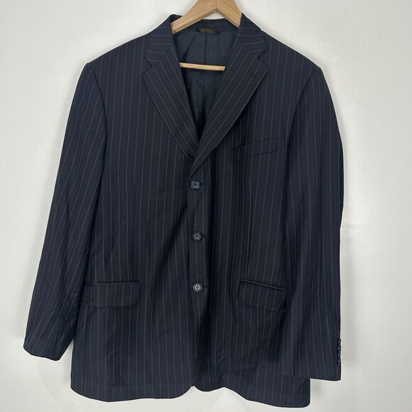 Galante Striped Blazer Sz 46R Lanifico Puro Tessuto Super 120's Fabric Italy - Picture 1 of 13